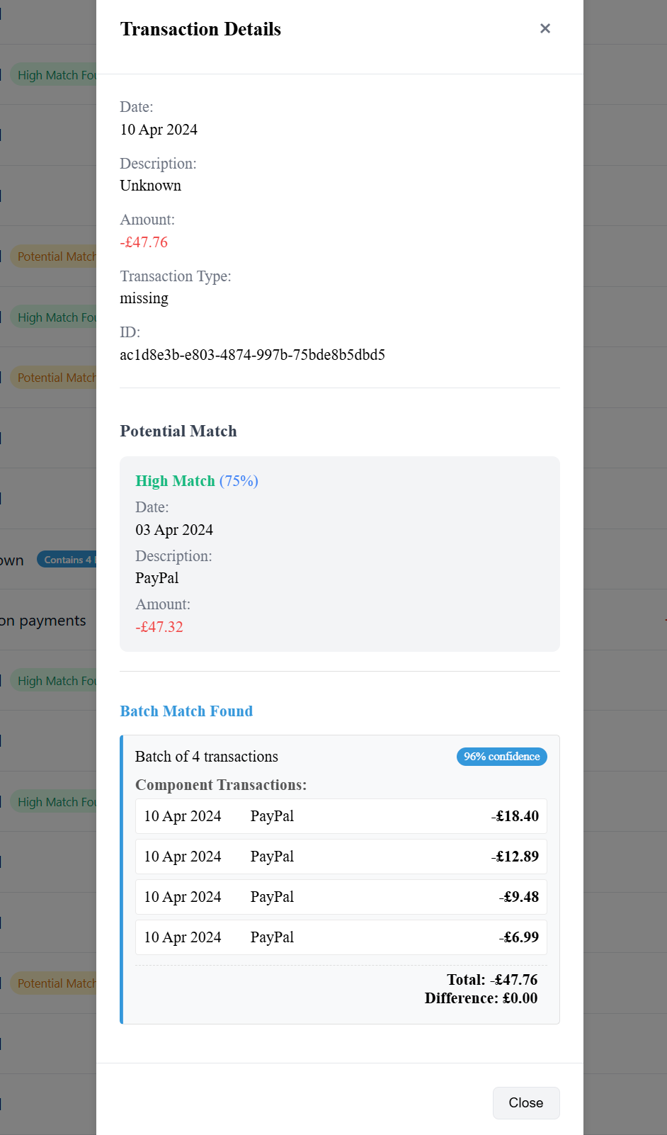 ReconcileIQ Advanced Matching Features