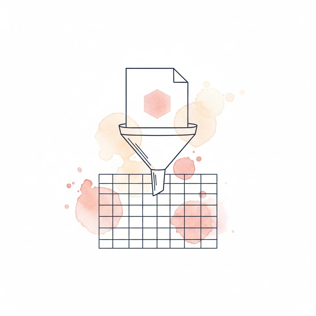 Watercolour illustration of an HSBC bank statement being converted to CSV format