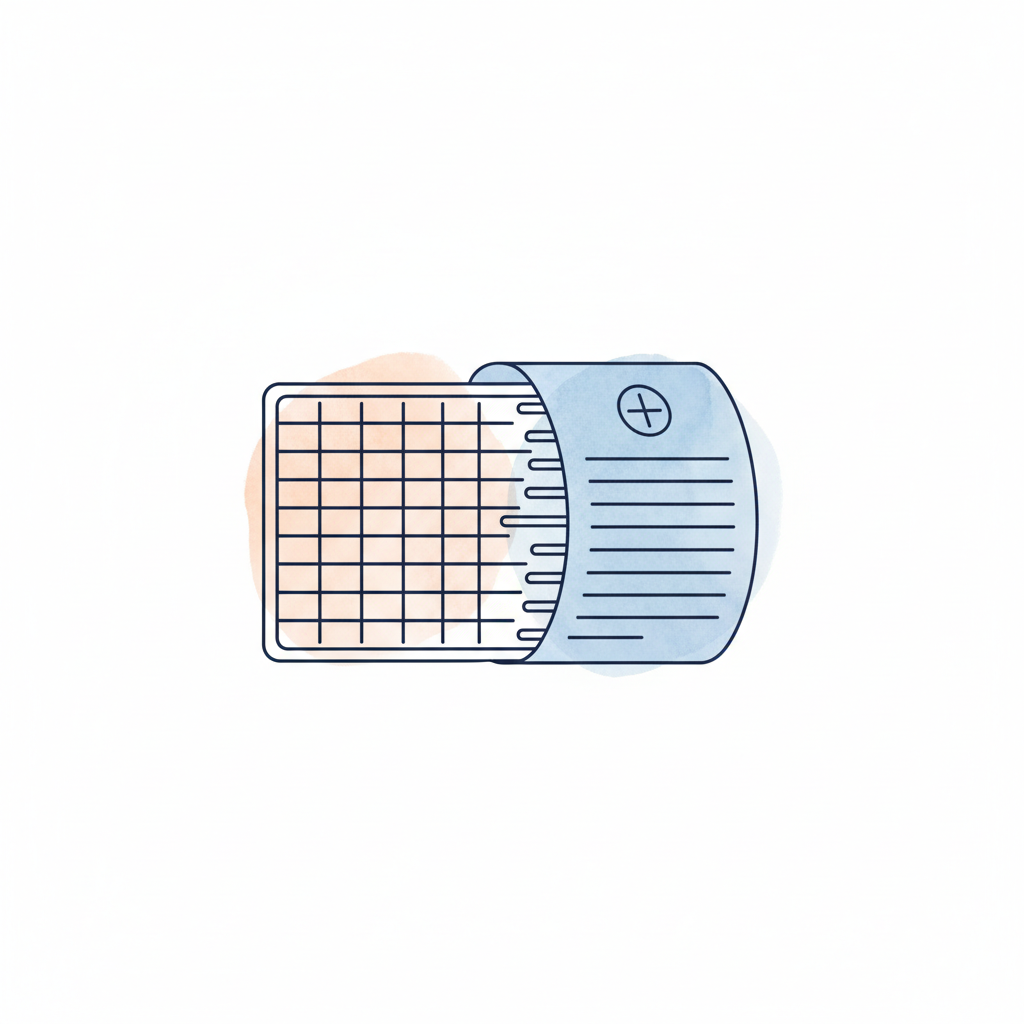 Watercolour illustration of a Halifax bank statement being pulled apart into spreadsheet rows