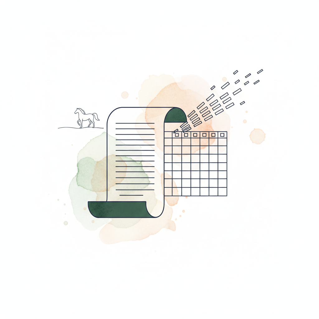 Watercolour illustration of a Lloyds bank statement transforming into a clean spreadsheet