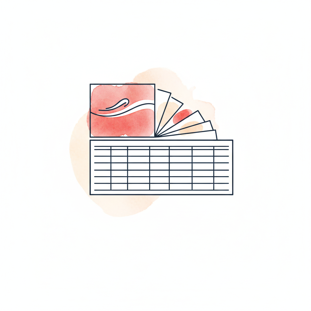 Watercolour illustration of a Virgin Money bank document fanning into spreadsheet rows