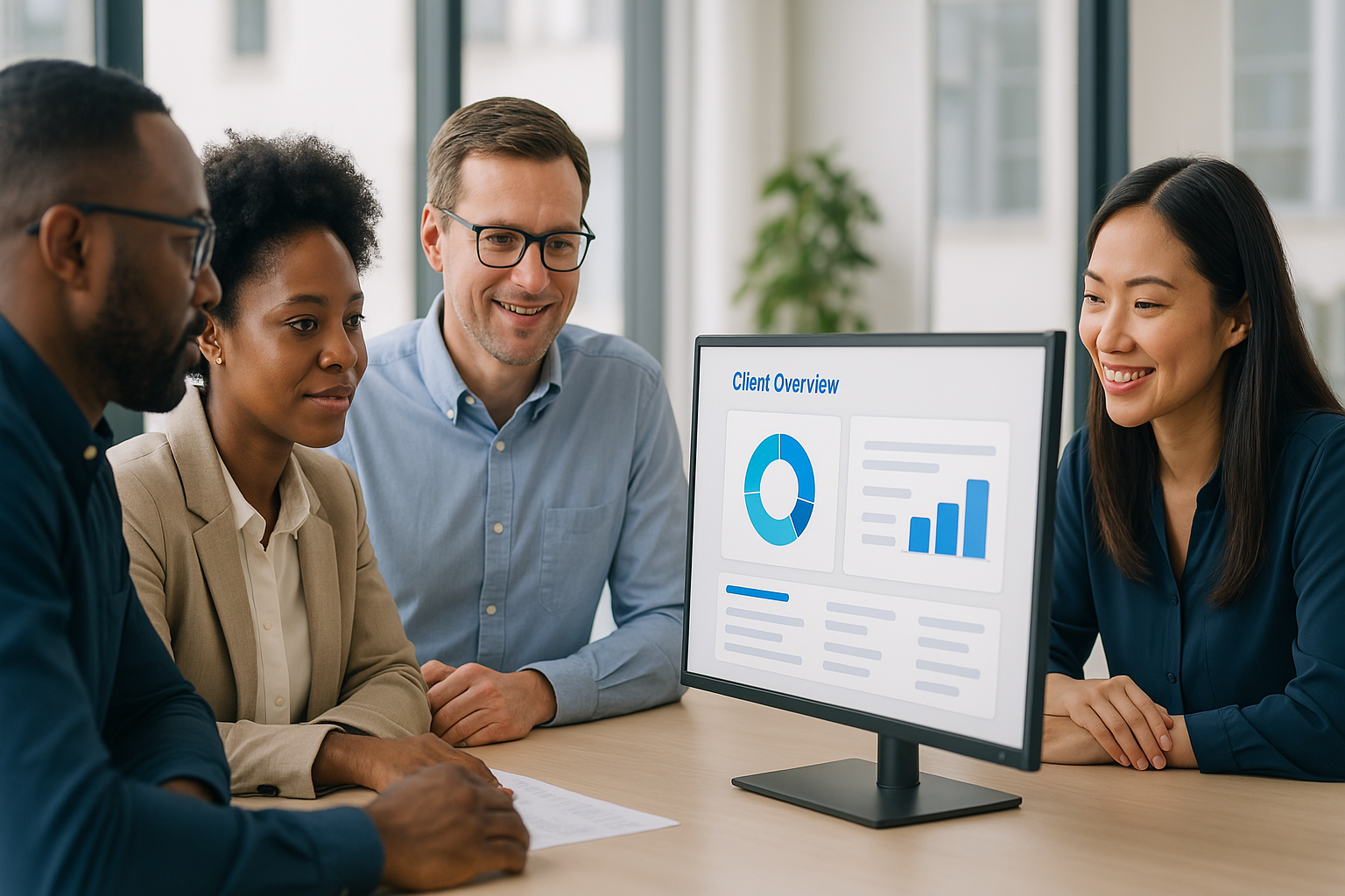 Accounting team collaborating efficiently using ReconcileIQ dashboard