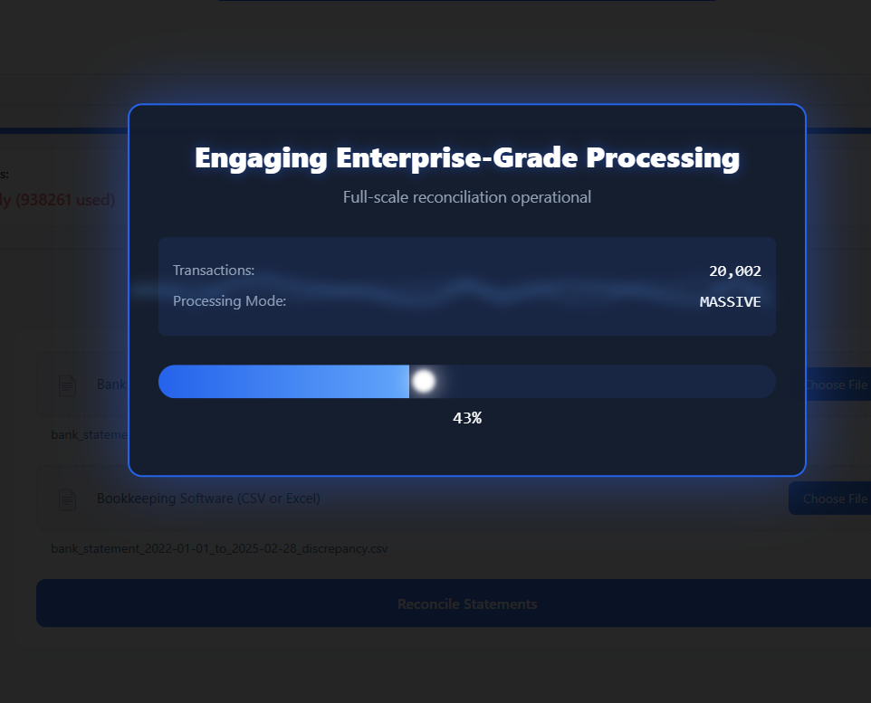 ReconcileIQ Transaction Matching Interface